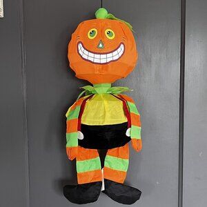 Gemmy Collapsible Spring Halloween Windsock Jack-O'-Lantern Pumpkin Porch Decor